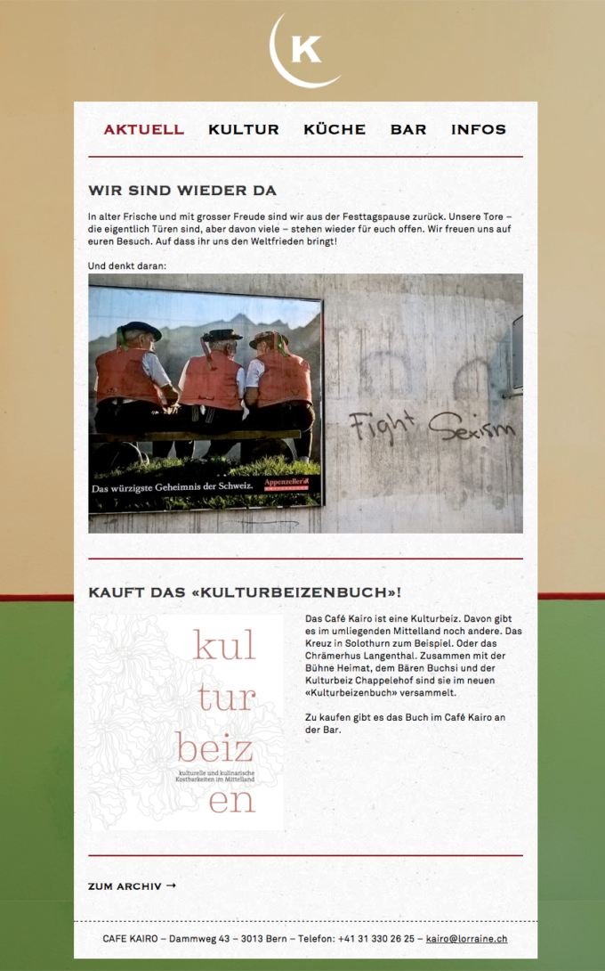 Cafe Kairo Webdesign Home Webdesign Bern Schweiz