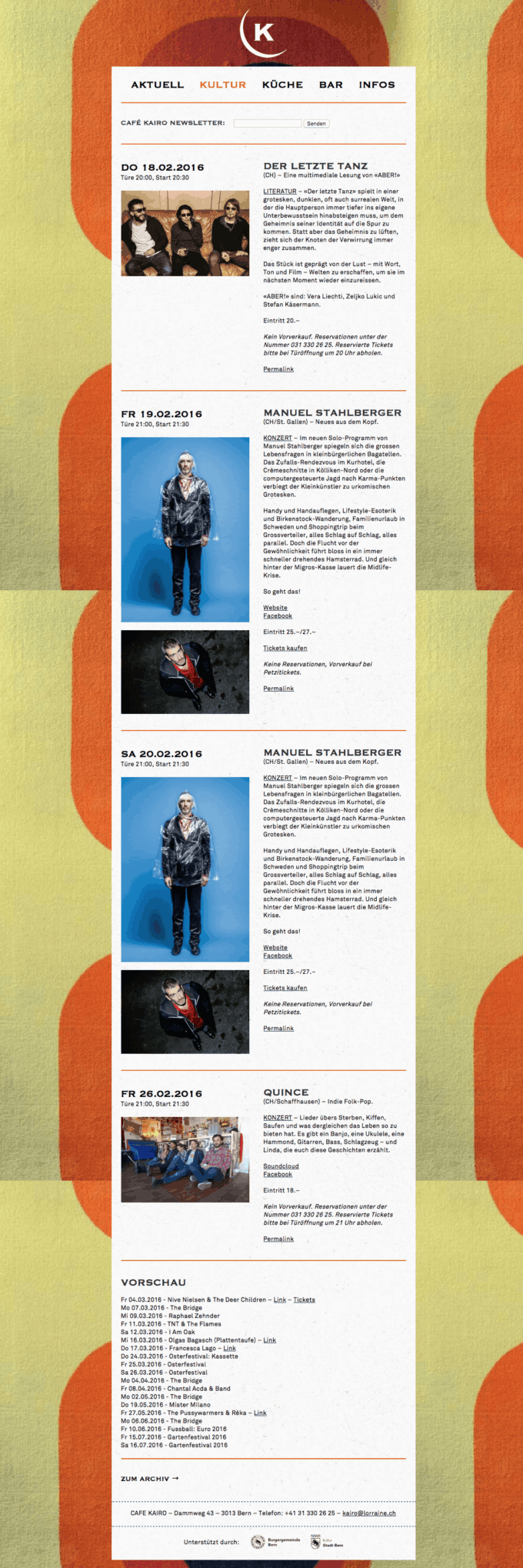 Cafe Kairo Webdesign 2 Webdesign Bern Schweiz
