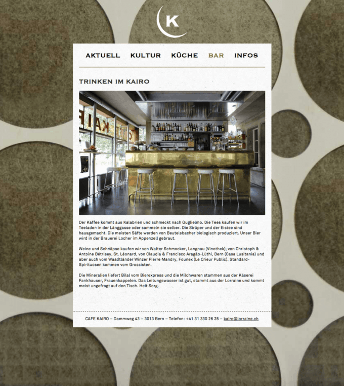 Cafe Kairo Webdesign 3 Webdesign Bern Schweiz