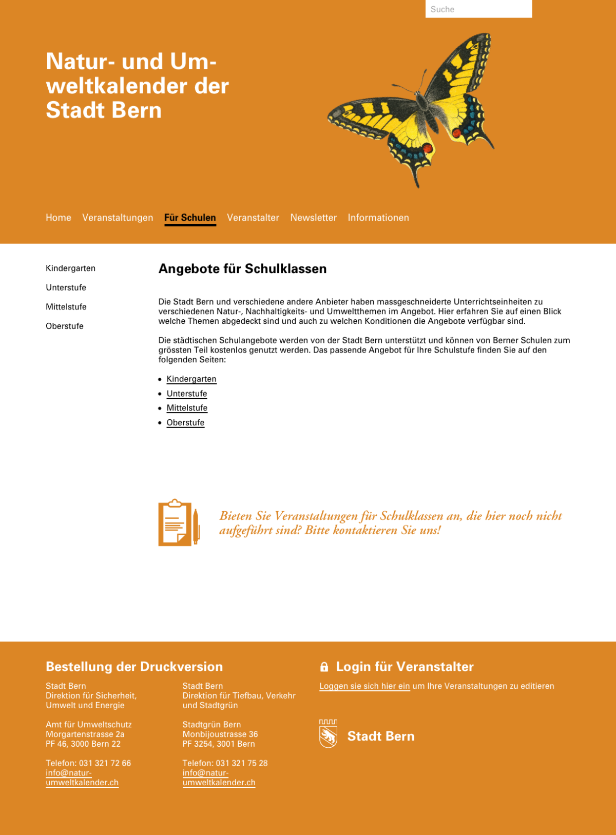 Natur Umweltkalender Bern Webdesign Outline4 4 Webdesign Bern Schweiz
